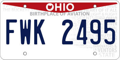 OH license plate FWK2495