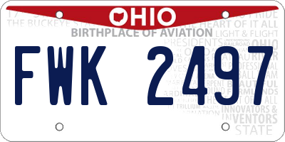 OH license plate FWK2497