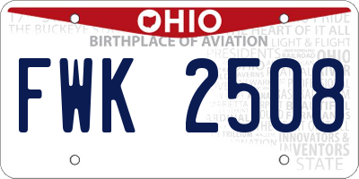 OH license plate FWK2508