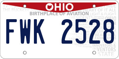 OH license plate FWK2528