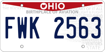 OH license plate FWK2563