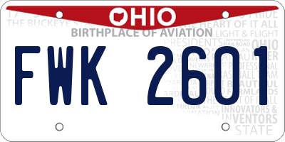 OH license plate FWK2601