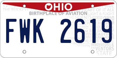OH license plate FWK2619