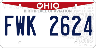OH license plate FWK2624