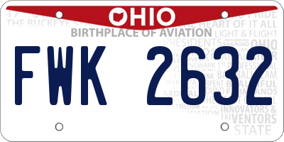 OH license plate FWK2632