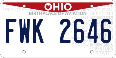 OH license plate FWK2646