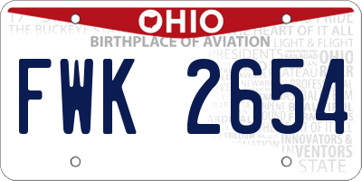 OH license plate FWK2654