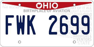 OH license plate FWK2699