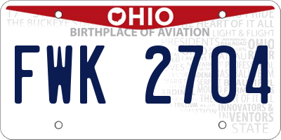 OH license plate FWK2704