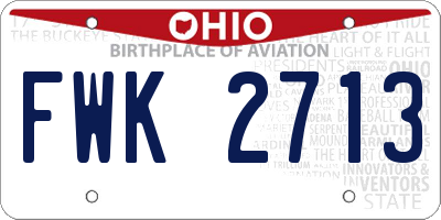 OH license plate FWK2713