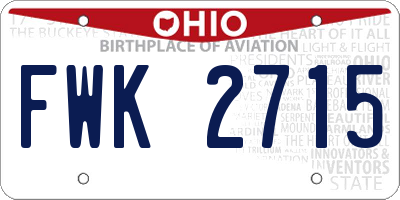 OH license plate FWK2715