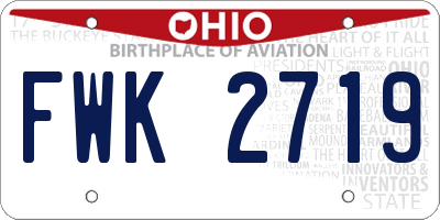 OH license plate FWK2719