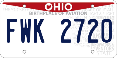 OH license plate FWK2720