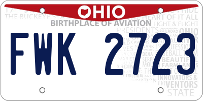 OH license plate FWK2723