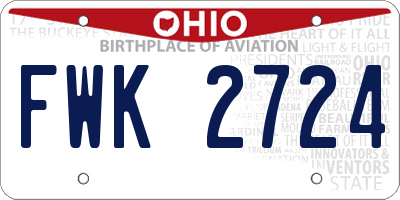 OH license plate FWK2724