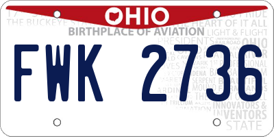 OH license plate FWK2736