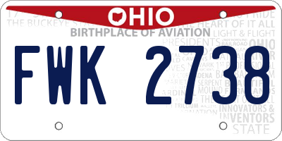 OH license plate FWK2738