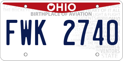 OH license plate FWK2740