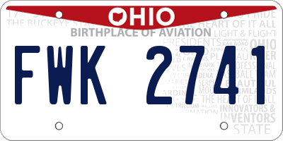 OH license plate FWK2741