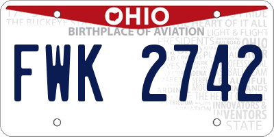 OH license plate FWK2742