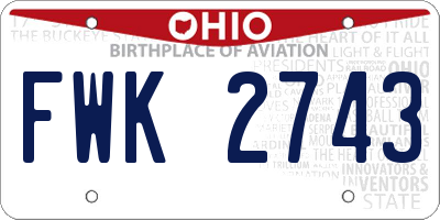 OH license plate FWK2743