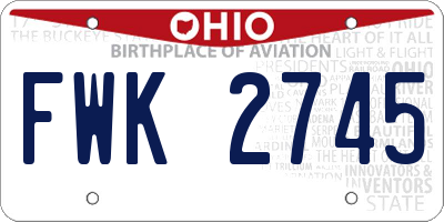 OH license plate FWK2745