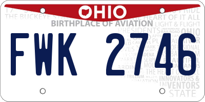 OH license plate FWK2746