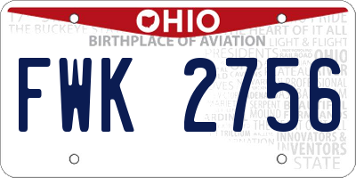 OH license plate FWK2756