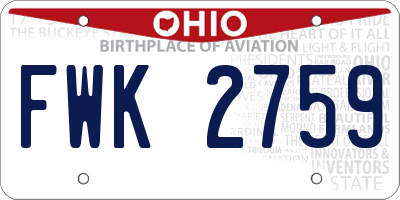 OH license plate FWK2759