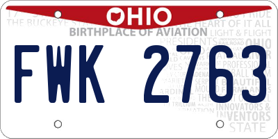 OH license plate FWK2763