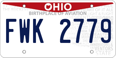 OH license plate FWK2779
