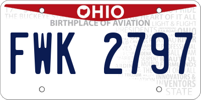 OH license plate FWK2797