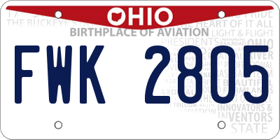 OH license plate FWK2805