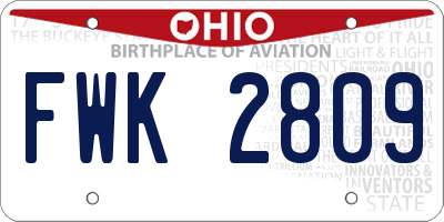 OH license plate FWK2809