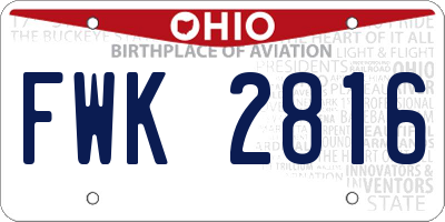 OH license plate FWK2816