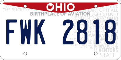 OH license plate FWK2818