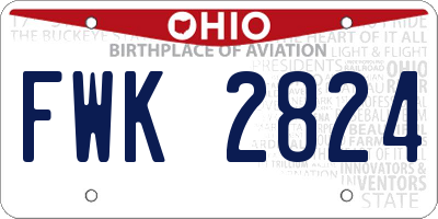OH license plate FWK2824