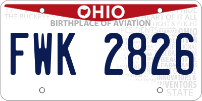 OH license plate FWK2826