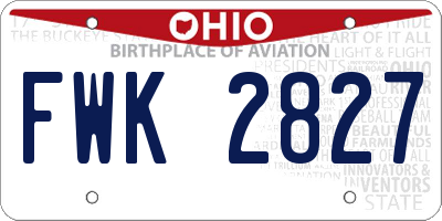 OH license plate FWK2827