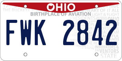 OH license plate FWK2842