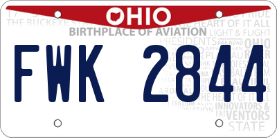 OH license plate FWK2844