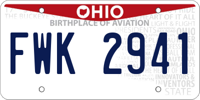 OH license plate FWK2941