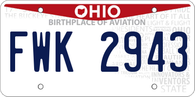 OH license plate FWK2943