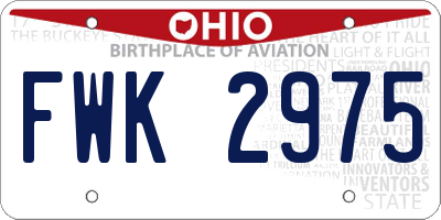 OH license plate FWK2975