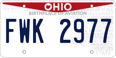 OH license plate FWK2977