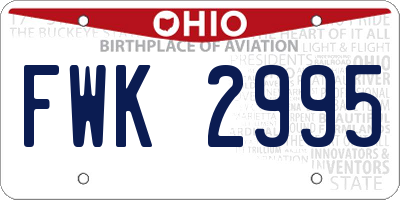 OH license plate FWK2995