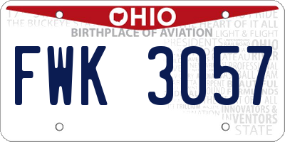OH license plate FWK3057