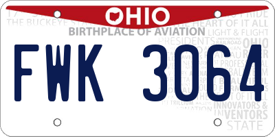 OH license plate FWK3064