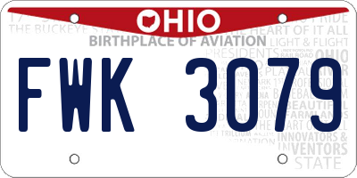 OH license plate FWK3079
