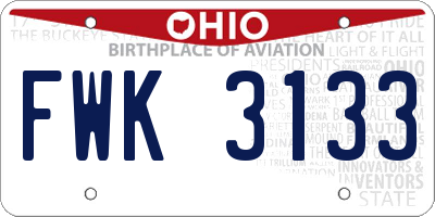 OH license plate FWK3133